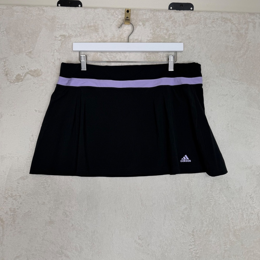 Adidas Climalite Womens XL Black Lavender Tennis Golf Skort Athletic Skirt Cute